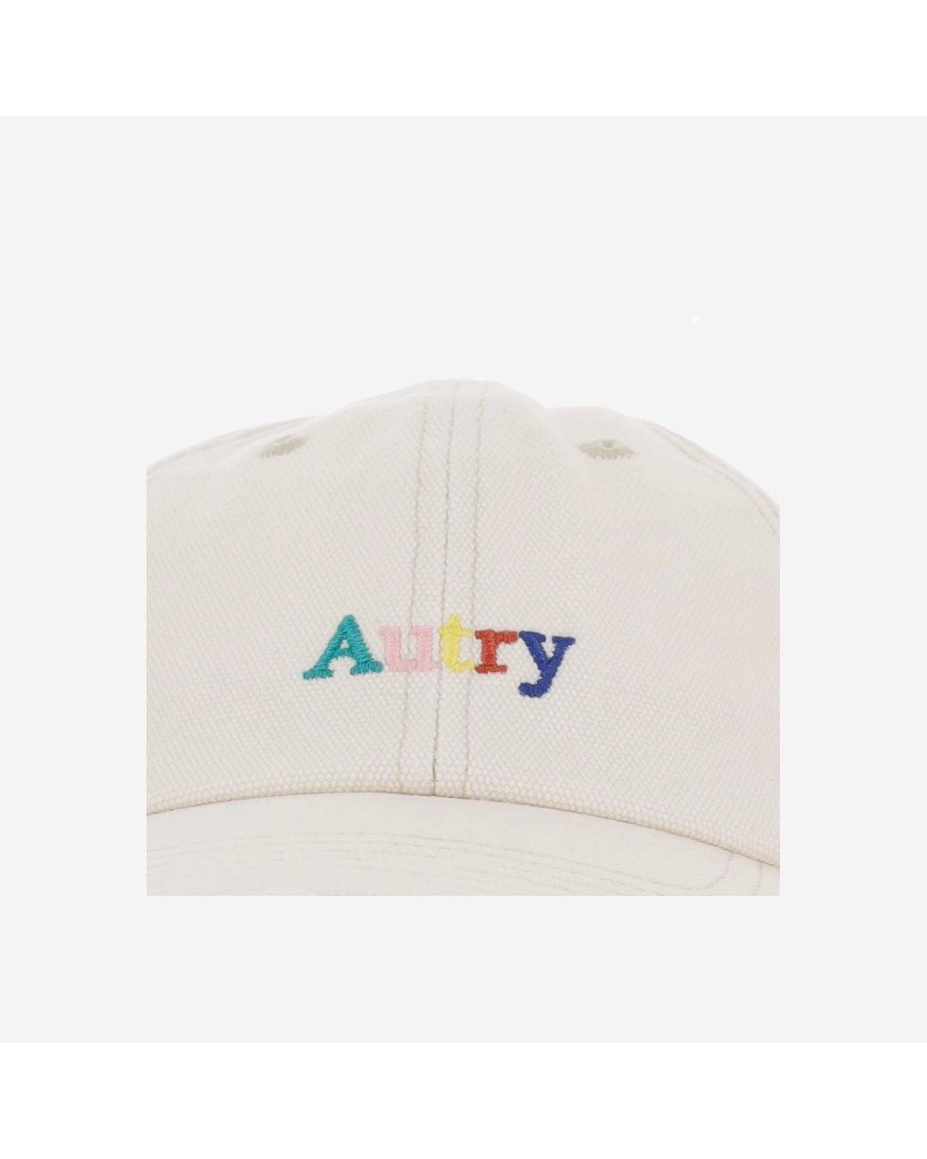Autry White Cotton Baseball Cap With Logo