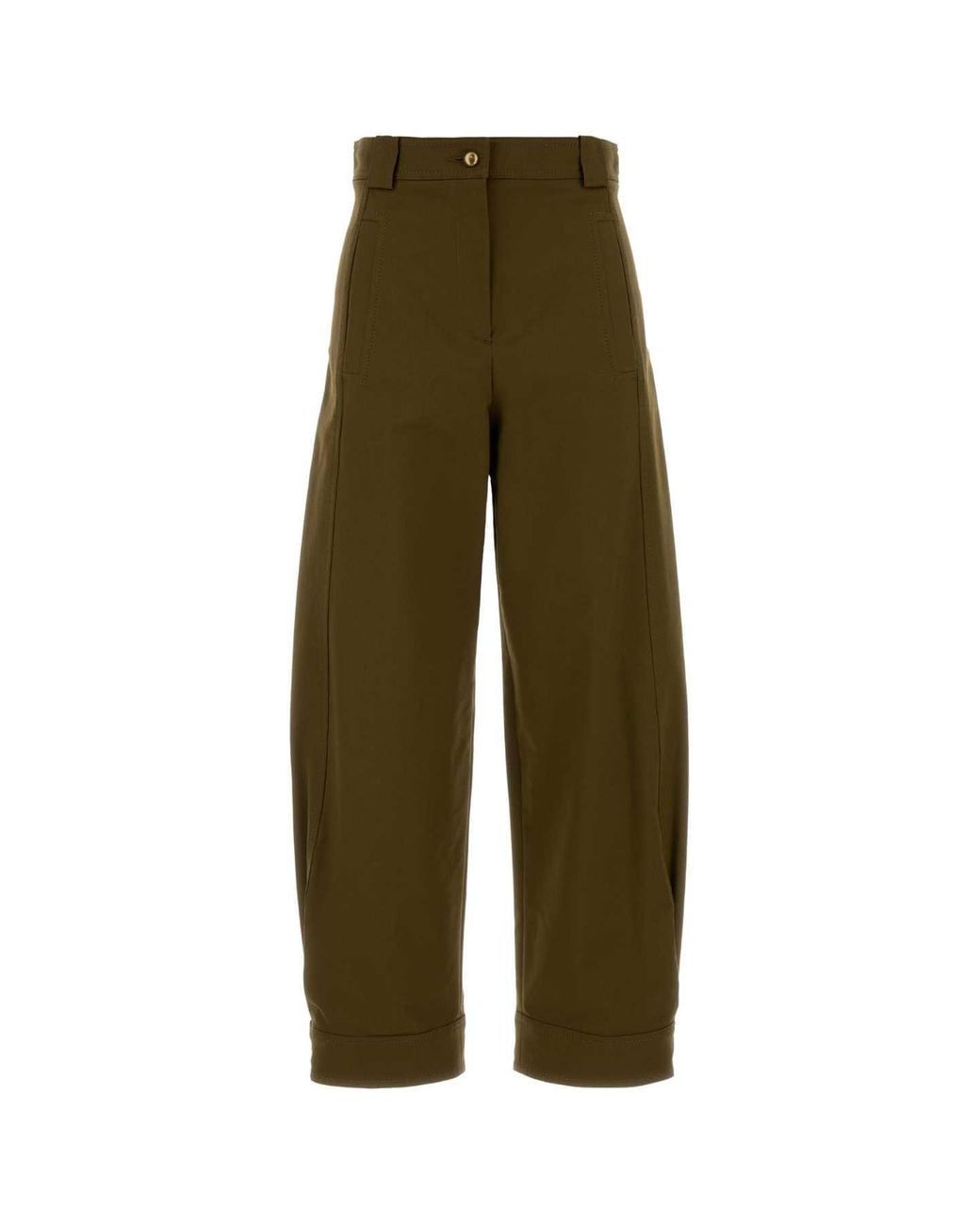 Max Mara Green Stretch Cotton Adorni Pant