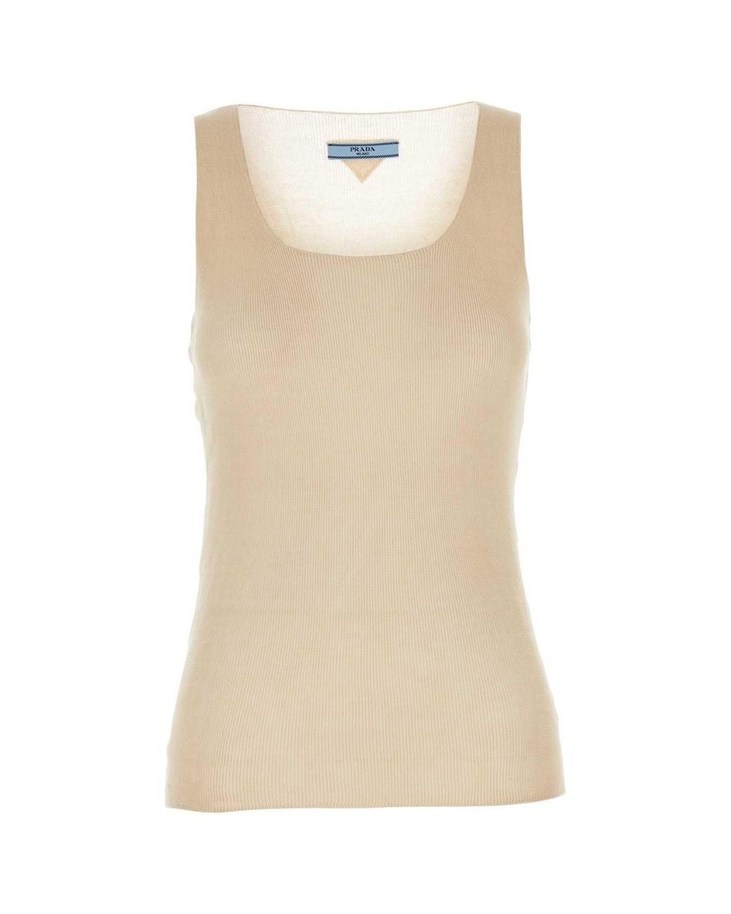 Prada Natural Sand Cotton Tank Top