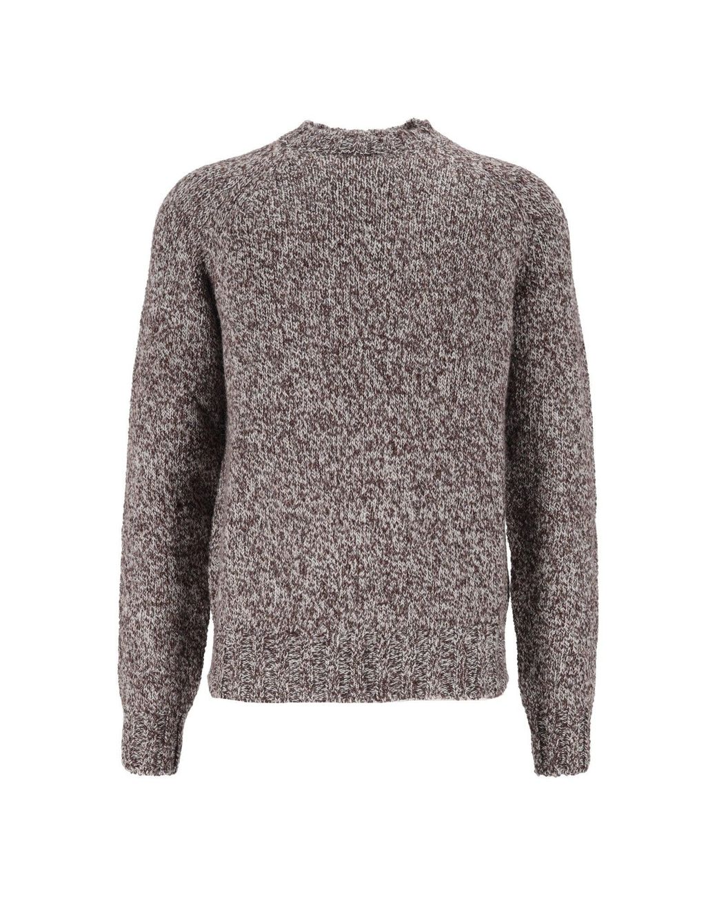 Ballantyne Gray Marled Knit Crewneck Sweater for men