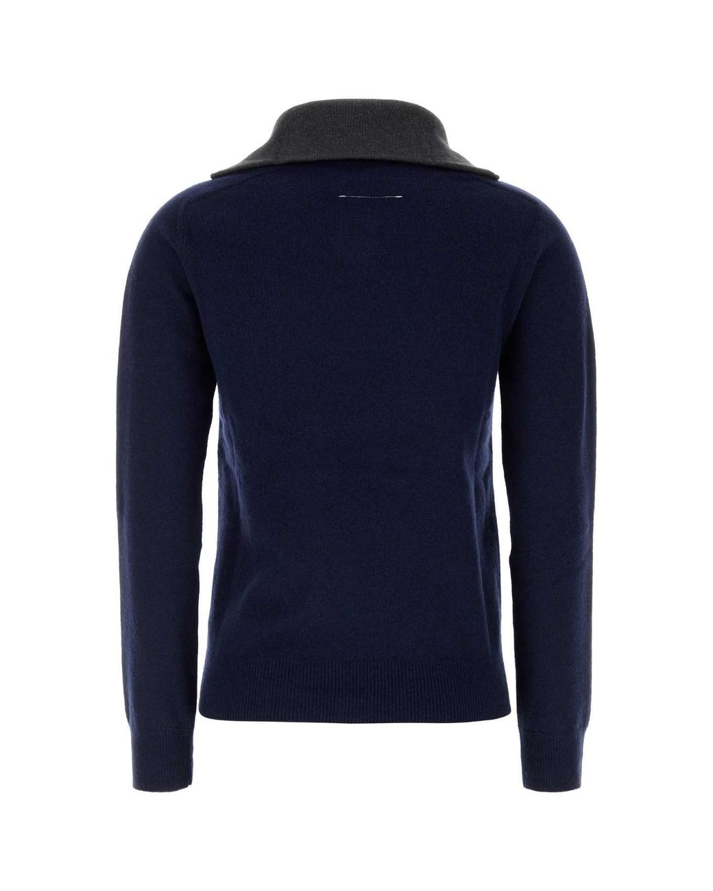 MM6 by Maison Margiela Blue Wool-Blend Knit Sweater