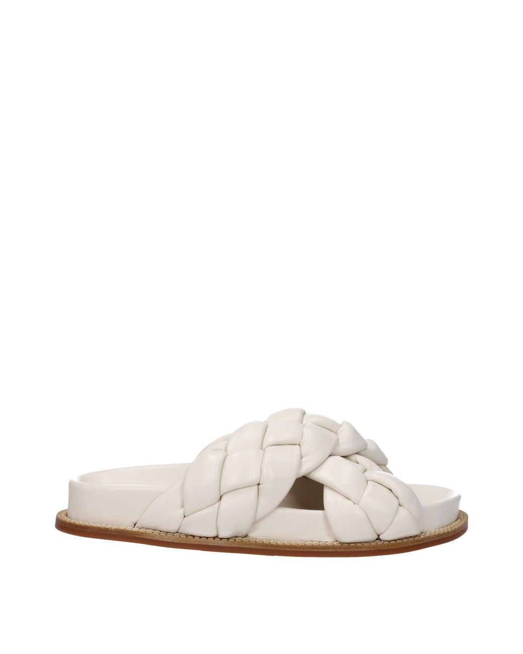 Fabiana Filippi White Braided Slide Sandals