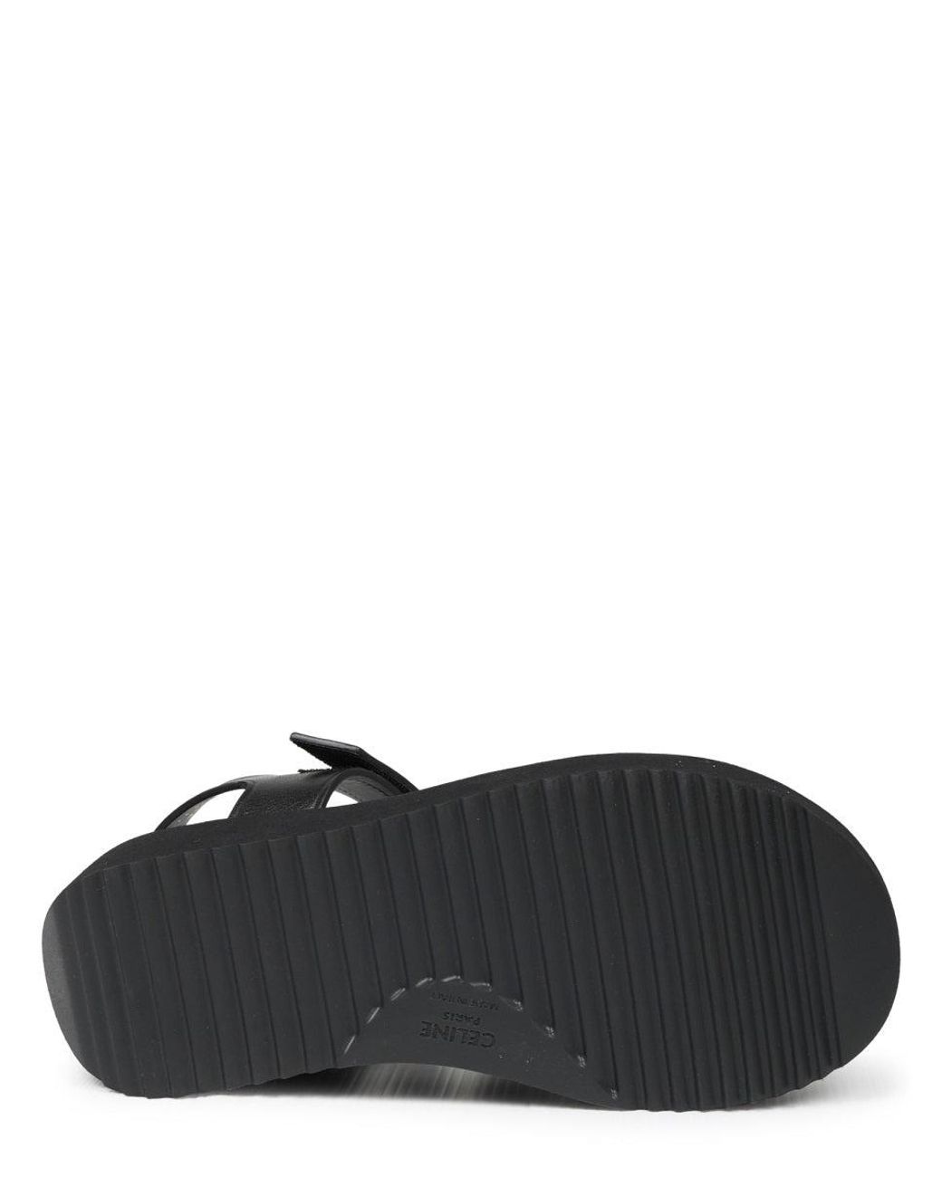 Céline Black Sunny Leather Sandals With 6 Cm Heel