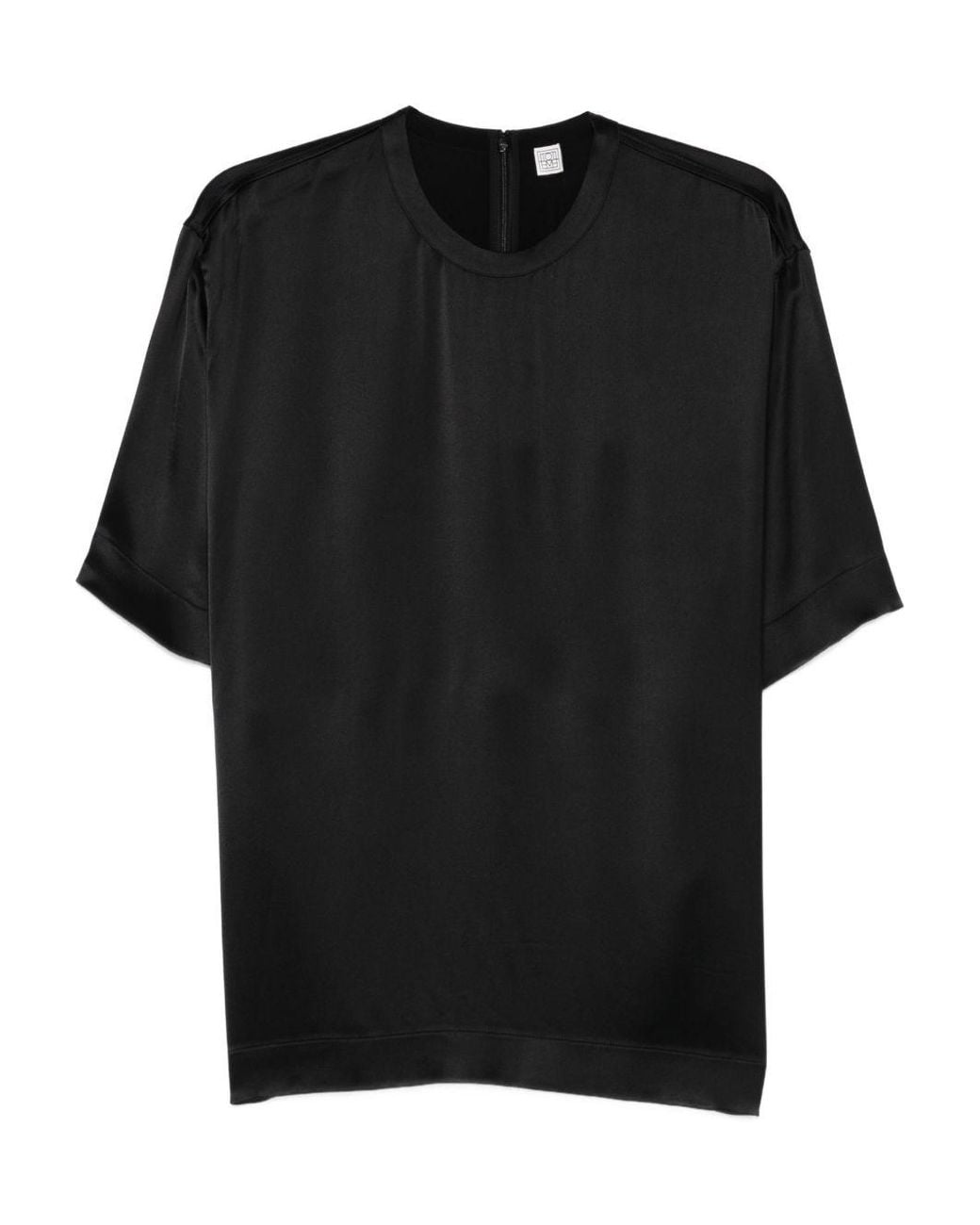 Totême Black Satin T-Shirt