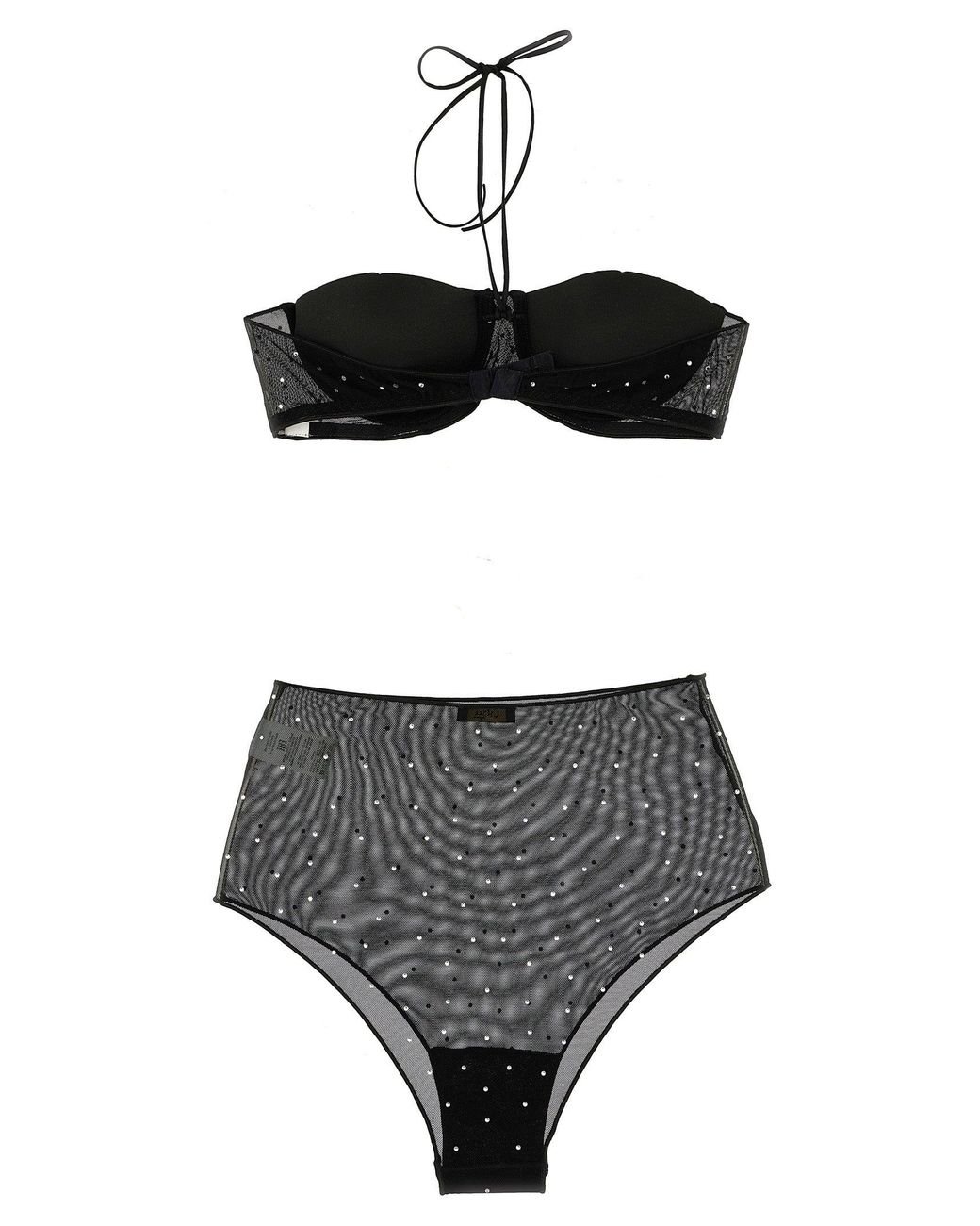 Oseree Black 'Gem Necklace' Set