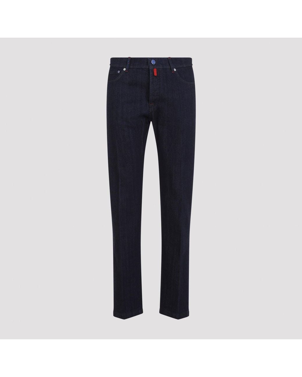 Kiton Blue Indaco Cotton Pants for men
