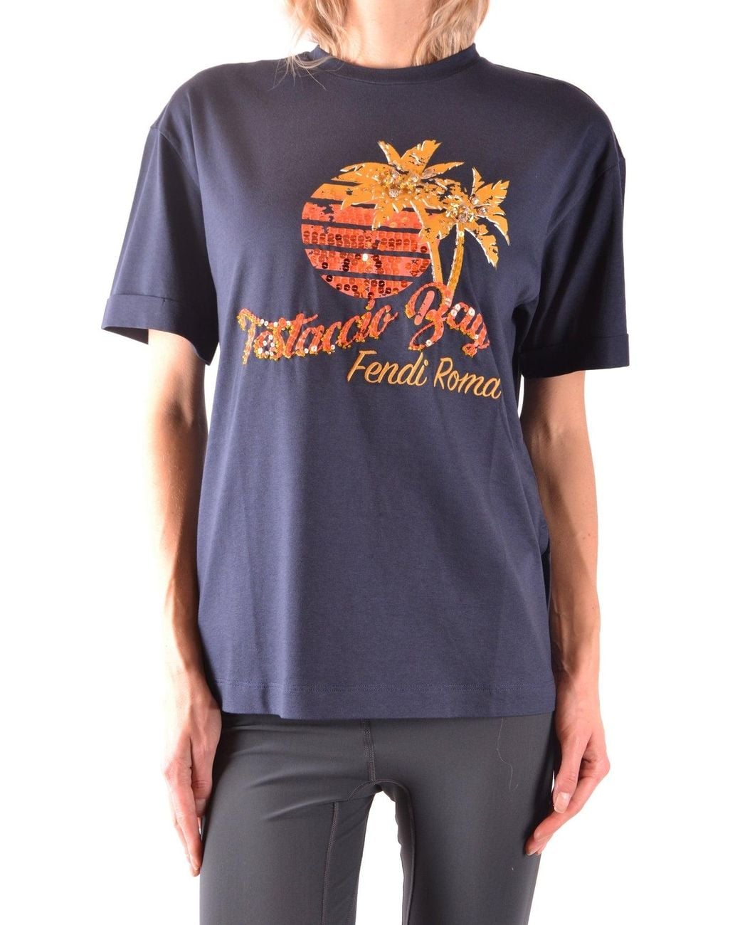 Fendi Gray Tshirt Short Sleeves