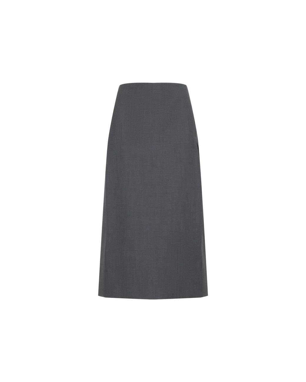 Jil Sander Gray Wool Blend Midi Skirt