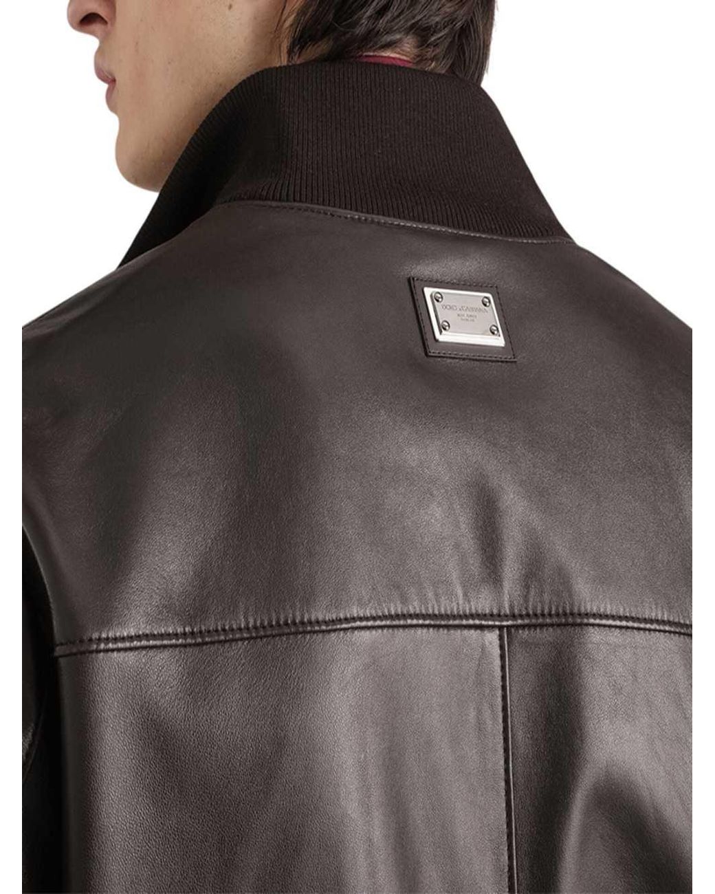 Dolce & Gabbana Black Dolce & Gabbana Lambskin Bomber Jacket