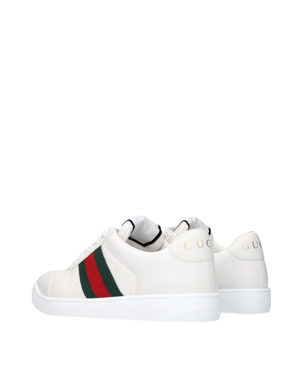 Gucci White Sneakers For Leather