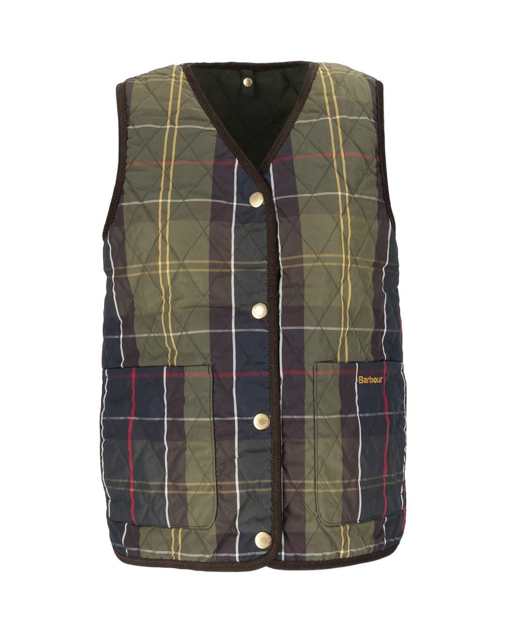 Barbour Green Reversible Ttn Quilted Liner