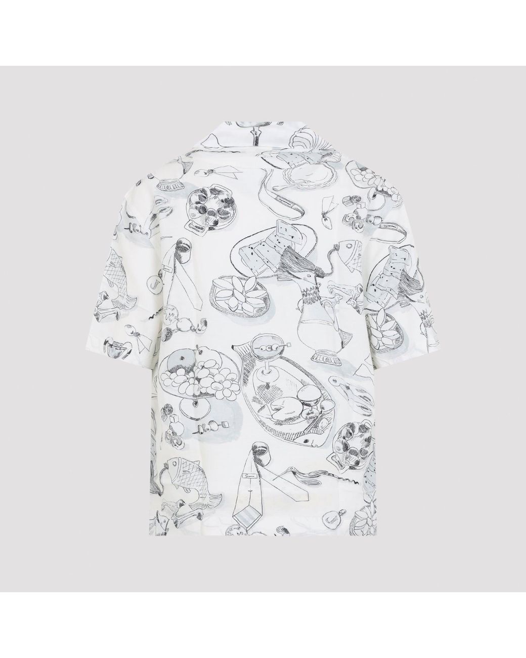 Jacquemus White Jacquard Cocktail Shirt for men