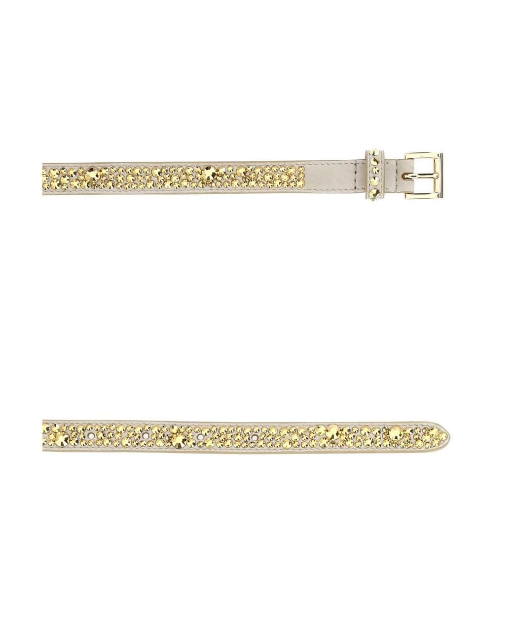 Prada Multicolor Embellished Suede Belt