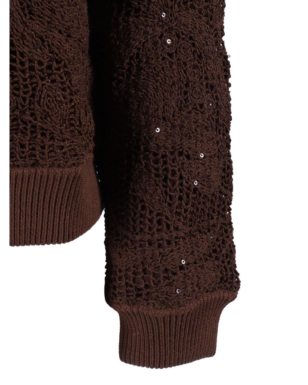Kangra Cashmere Brown Bomber Cornely Con Fodera E Paillettes