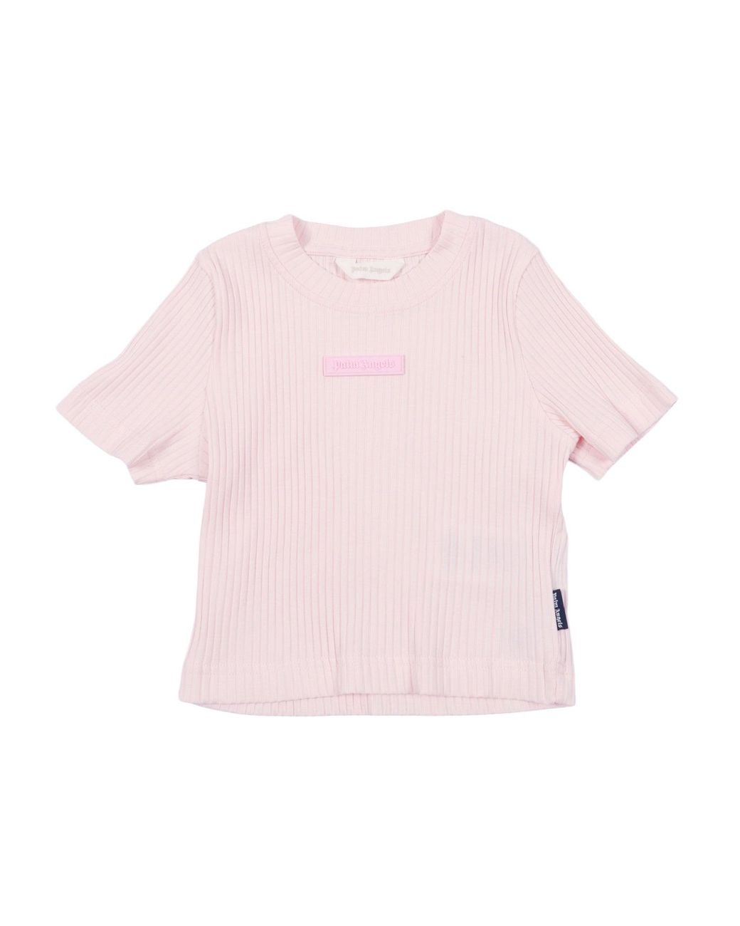 Palm Angels Pink Logo Rib Baby Tee S/S Girl for men