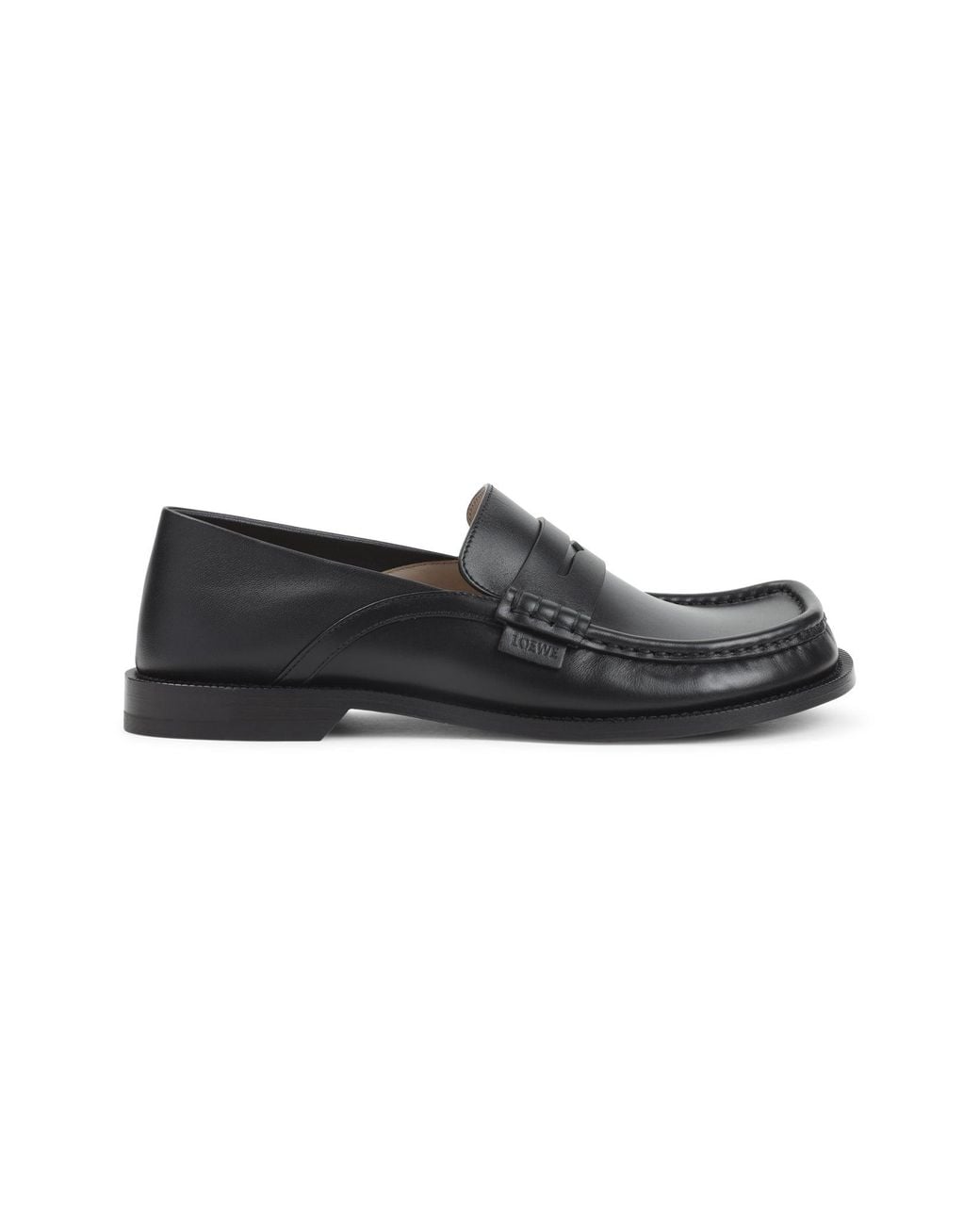 Loewe Black Campo Flap Back Loafers