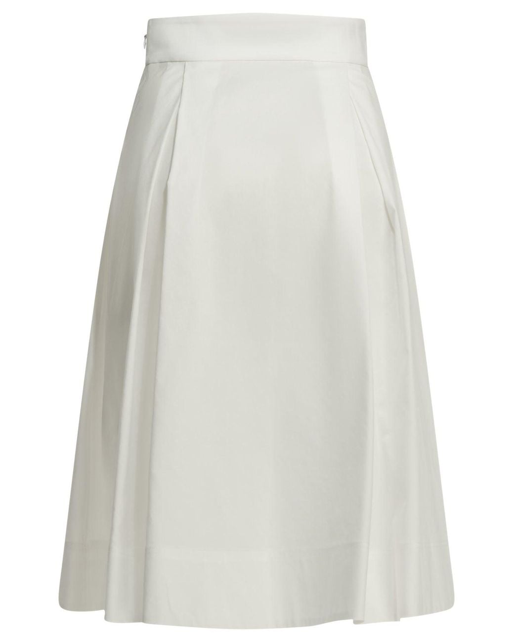 Herno White A-Line Midi Skirt
