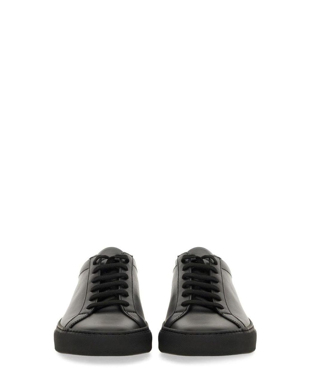 Common Projects Black Leather Achilles Low-Top Sneakers for men