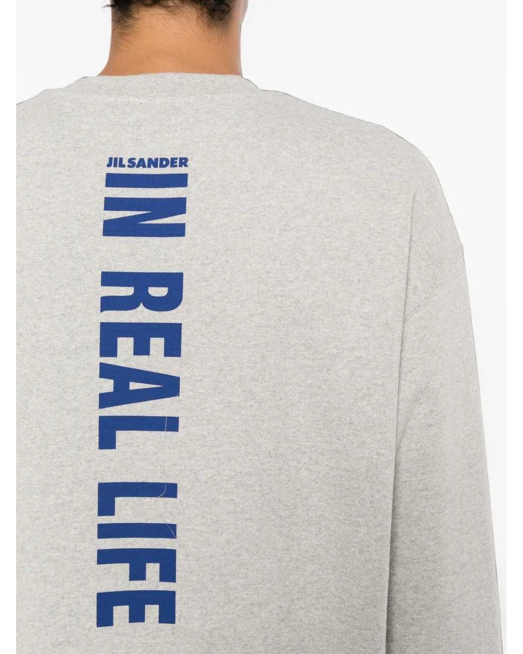 Jil Sander White Logo-Print Sweatshirt for men