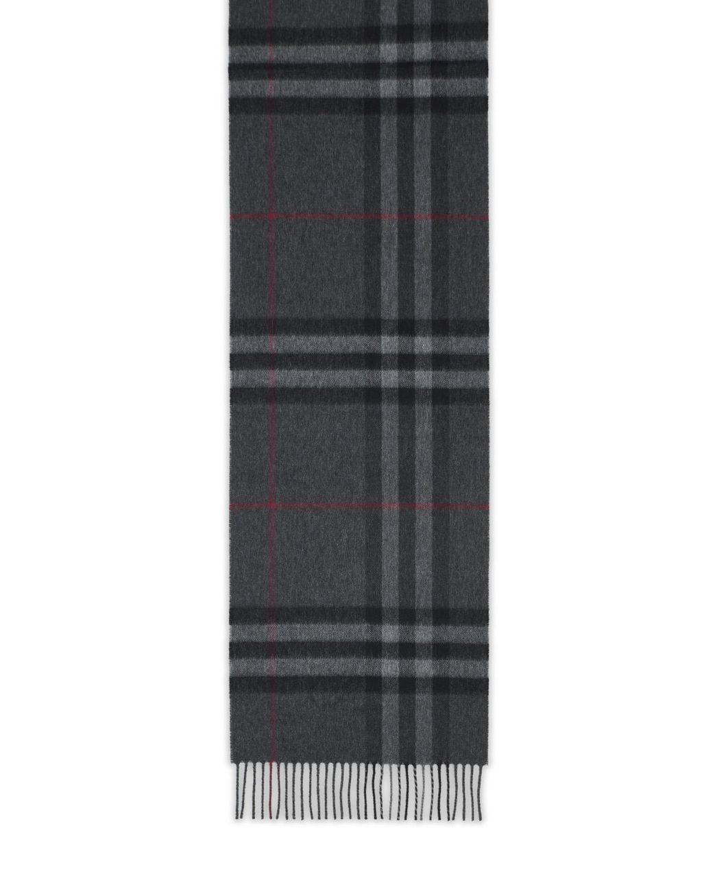 Burberry Black 'Mu Giant Check' Dark Cashmere Scarf