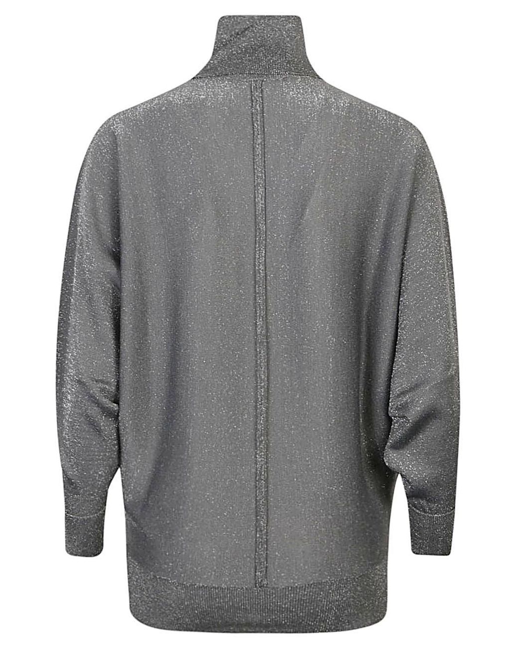 Circus Hotel Gray Viscose Turtleneck Sweater