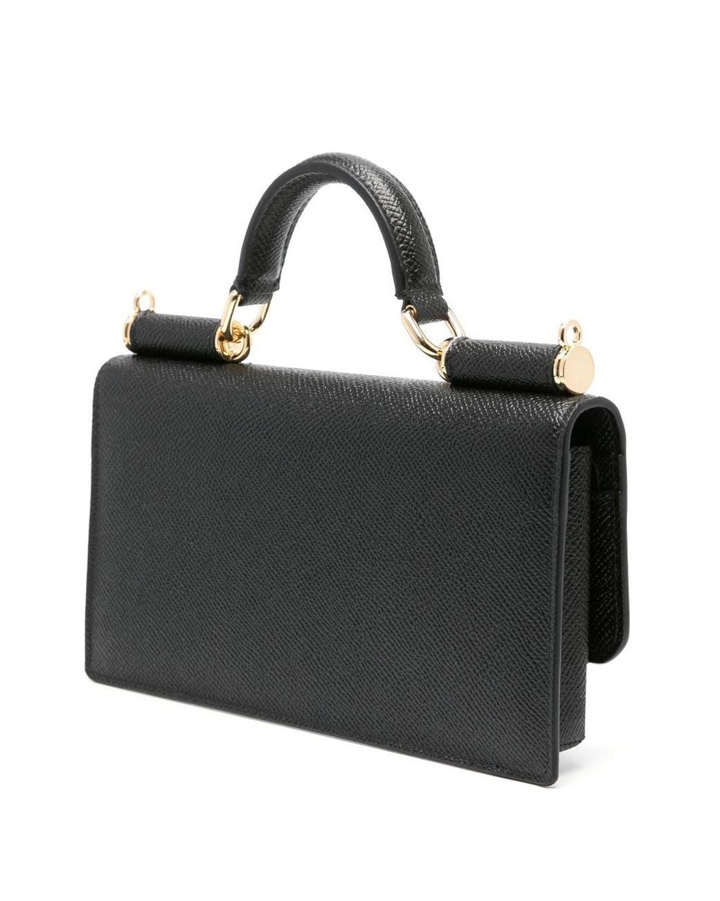 Dolce & Gabbana Black Dauphine Phone Handbag