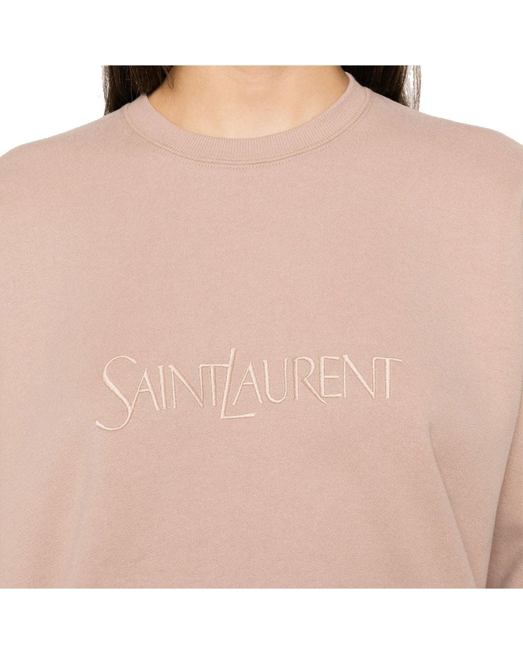 Saint Laurent Pink Classic Cotton Sweatshirt For