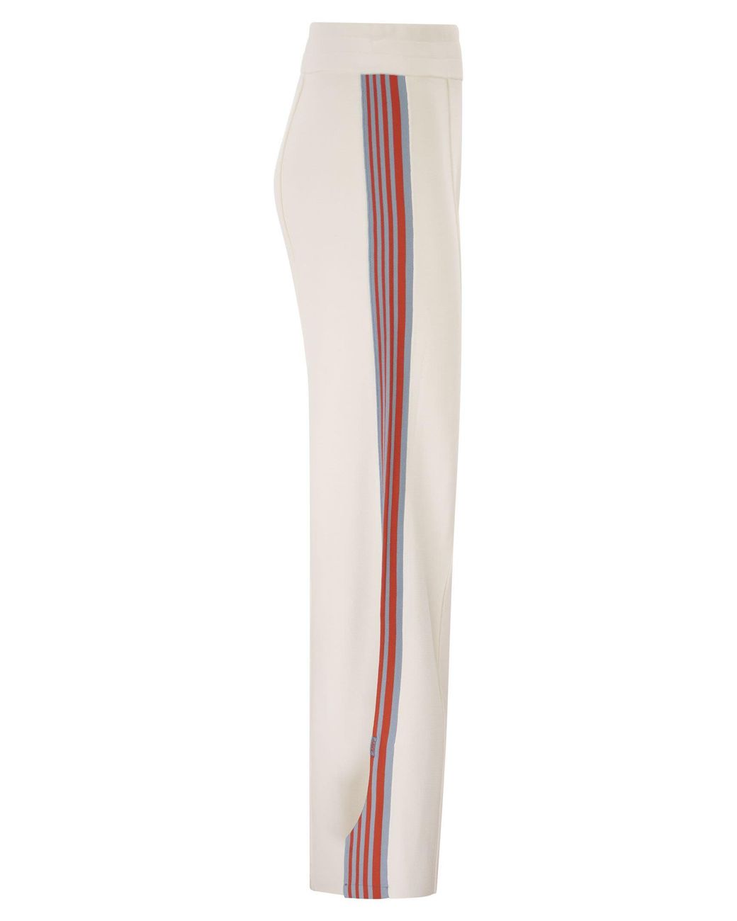 Autry White Viscose Track Trousers With Side Stripes