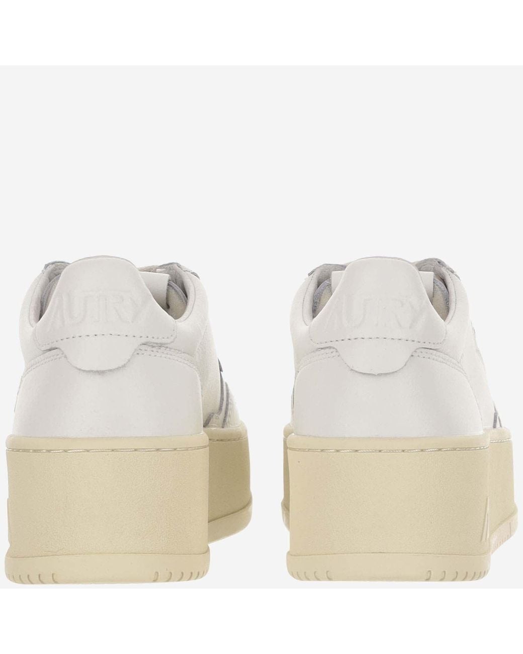 Autry White Medalist Platform Low Leather Sneakers