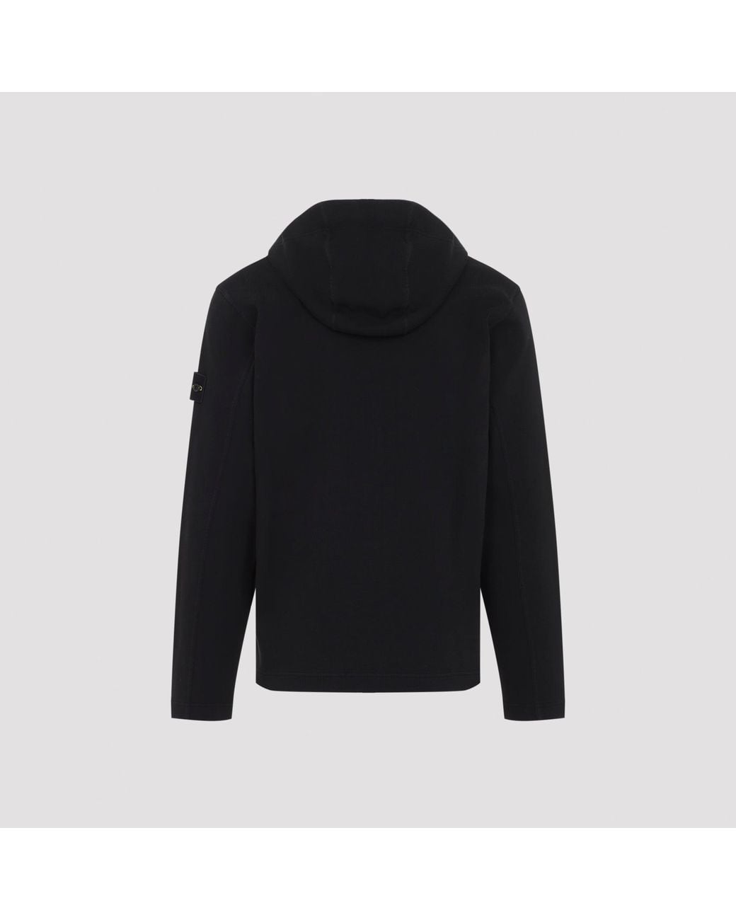 Stone Island Black Cotton Hoodie Sweater