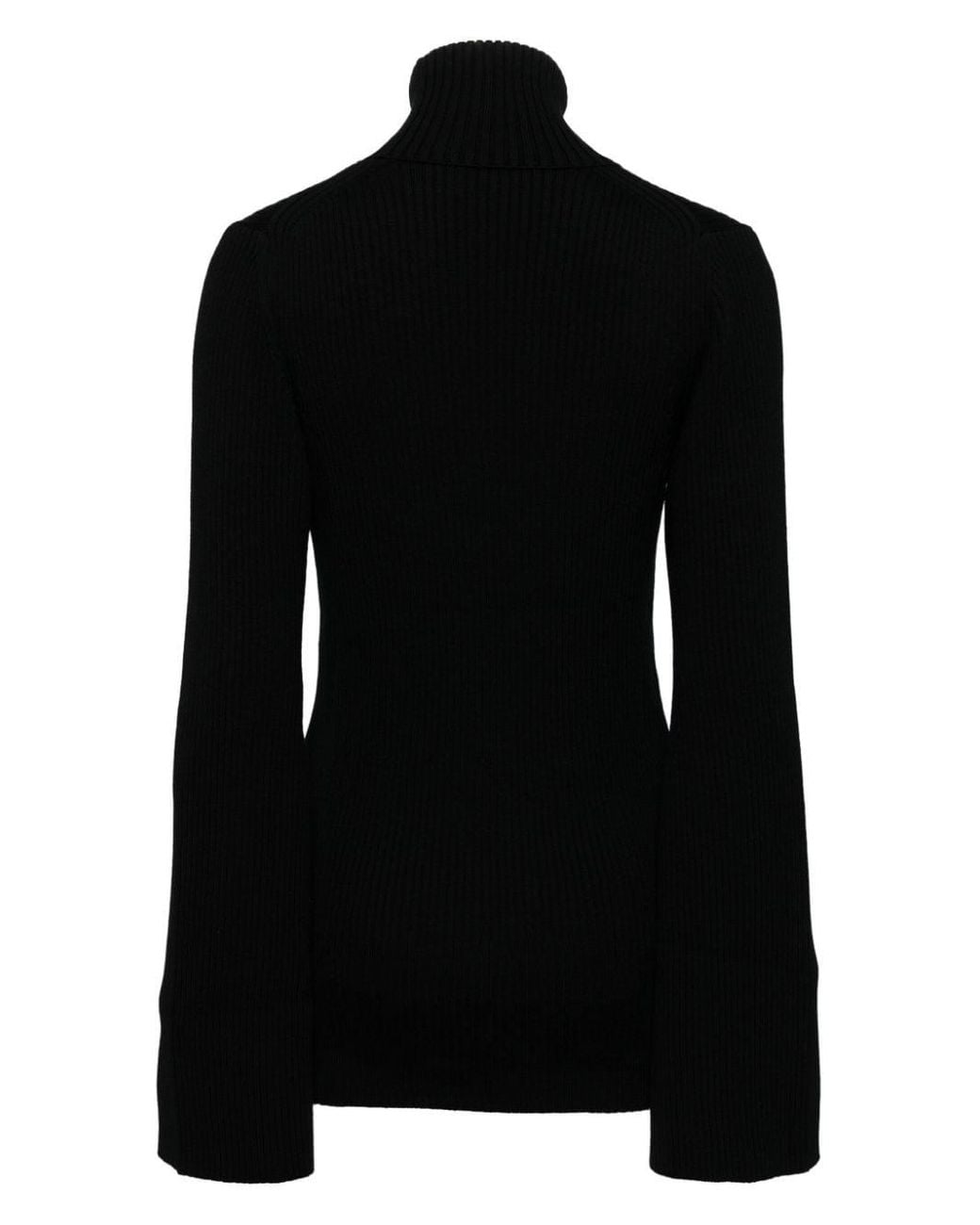 Junya Watanabe Black Ribbed Turtleneck Top