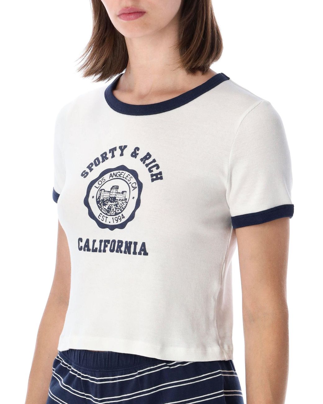 Sporty & Rich Blue Sporty & Rich Sporty & Rich California Emblem Ringer T-Shirt