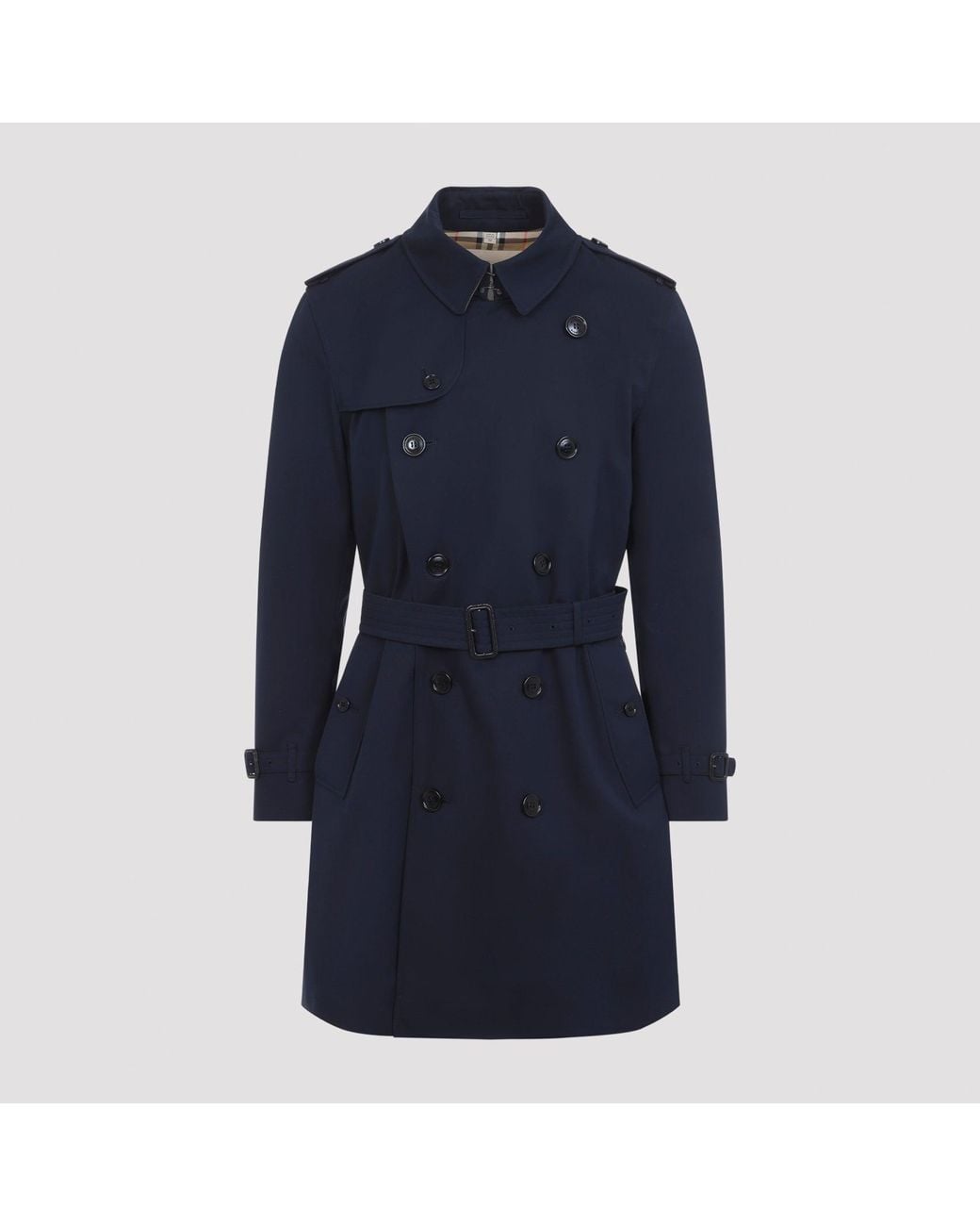 Burberry Blue Coal Kensington Trench Coat for men