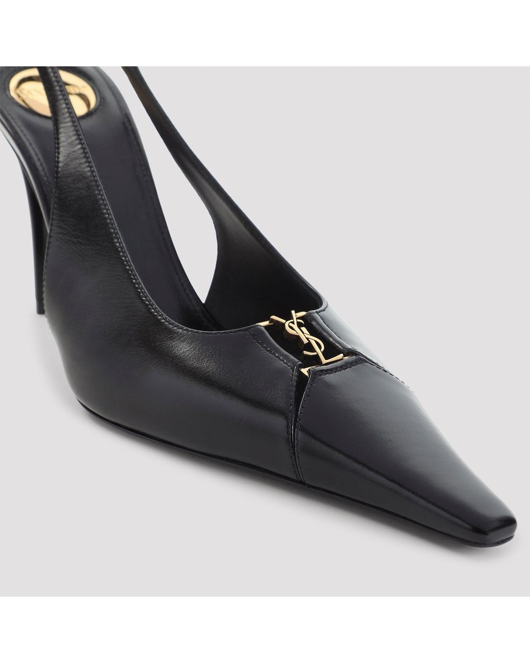 Saint Laurent Black Babylone Slingback Pumps