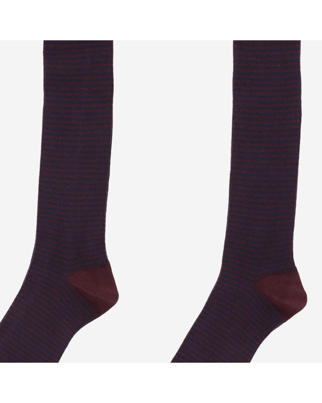 ANT45 Purple Cotton Socks With Vertical Stripes
