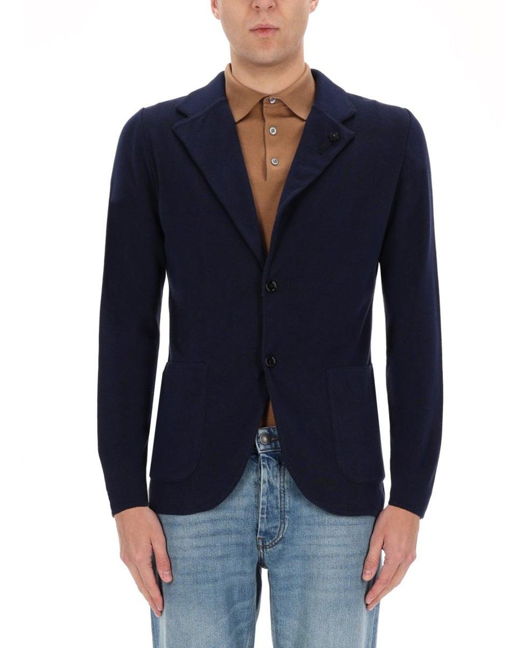 Lardini Blue Knitted Jacket