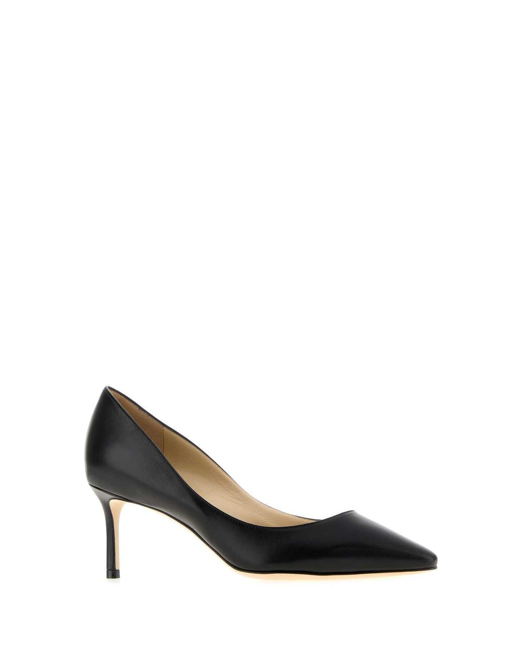 Jimmy Choo Black Leather Romy 60 Pumps