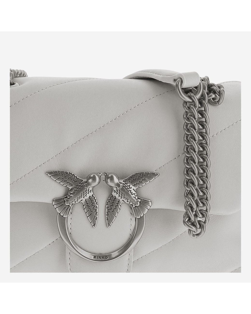 Pinko Gray Love Mini Puff Bag