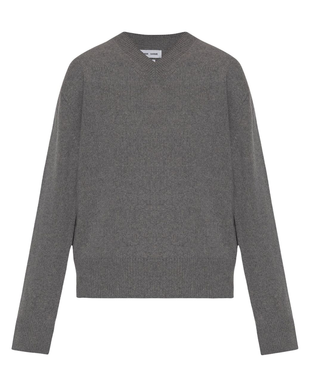 Samsøe & Samsøe Sabirgitte V Neck Sweater in het Gray voor heren