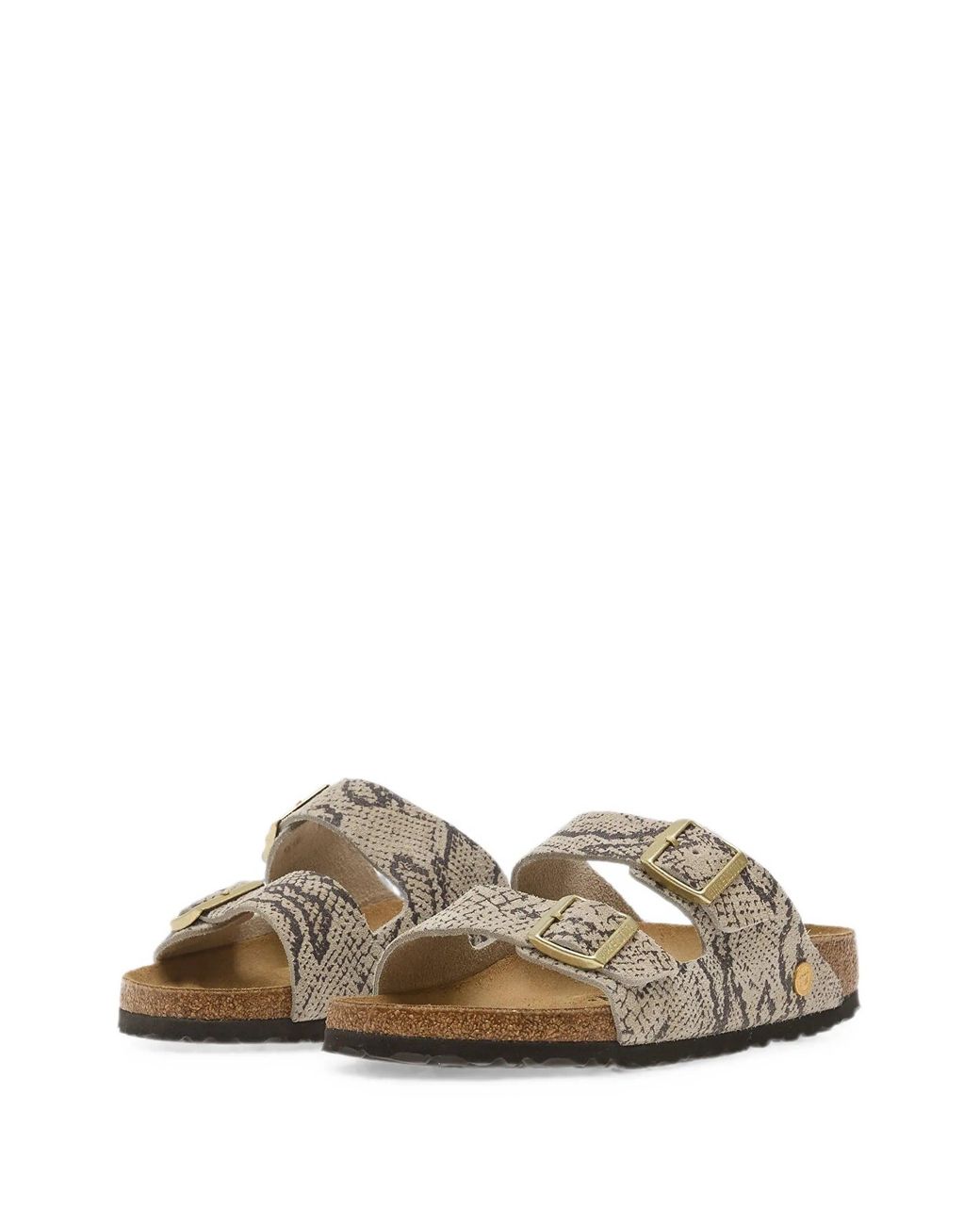 Birkenstock White Arizona Snake Oyster, Suede Leather