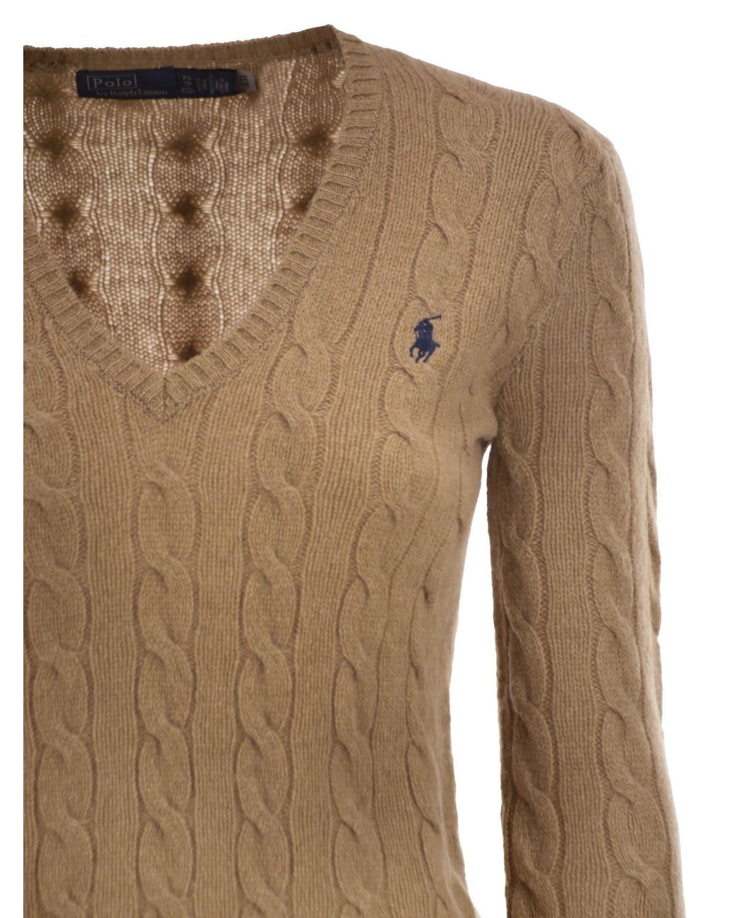 Polo Ralph Lauren Brown Wool And Cashmere Cable Knit Jumper