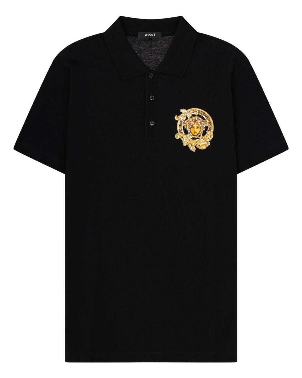Versace Black Polo Con Logo