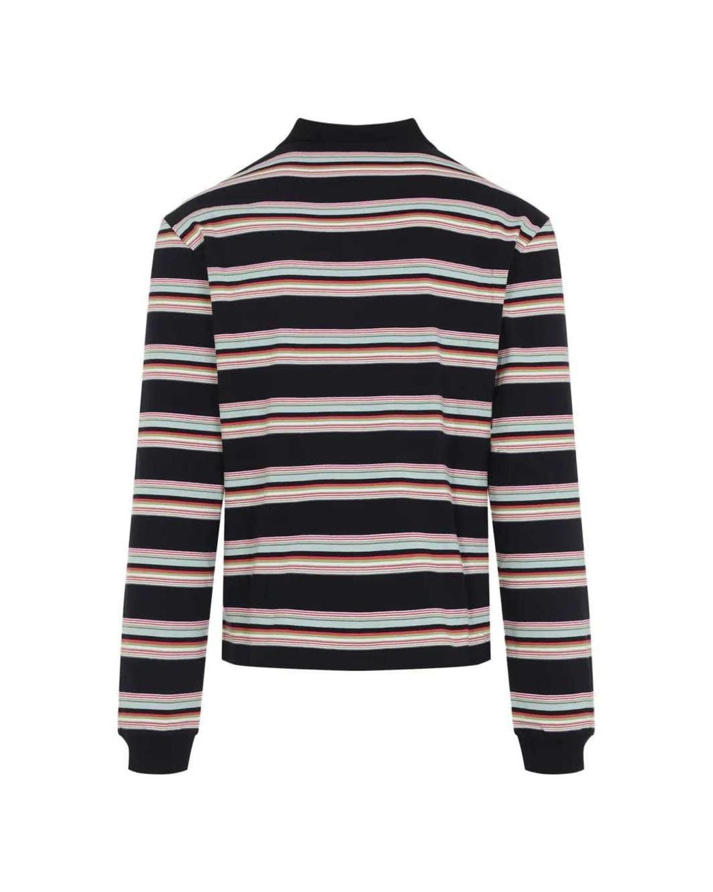 Marni Black Striped Long Sleeve Polo Shirt