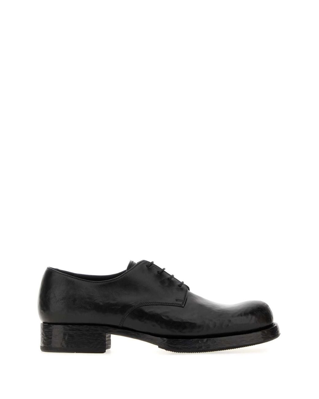 Prada Black Leather Lace Up Shoes