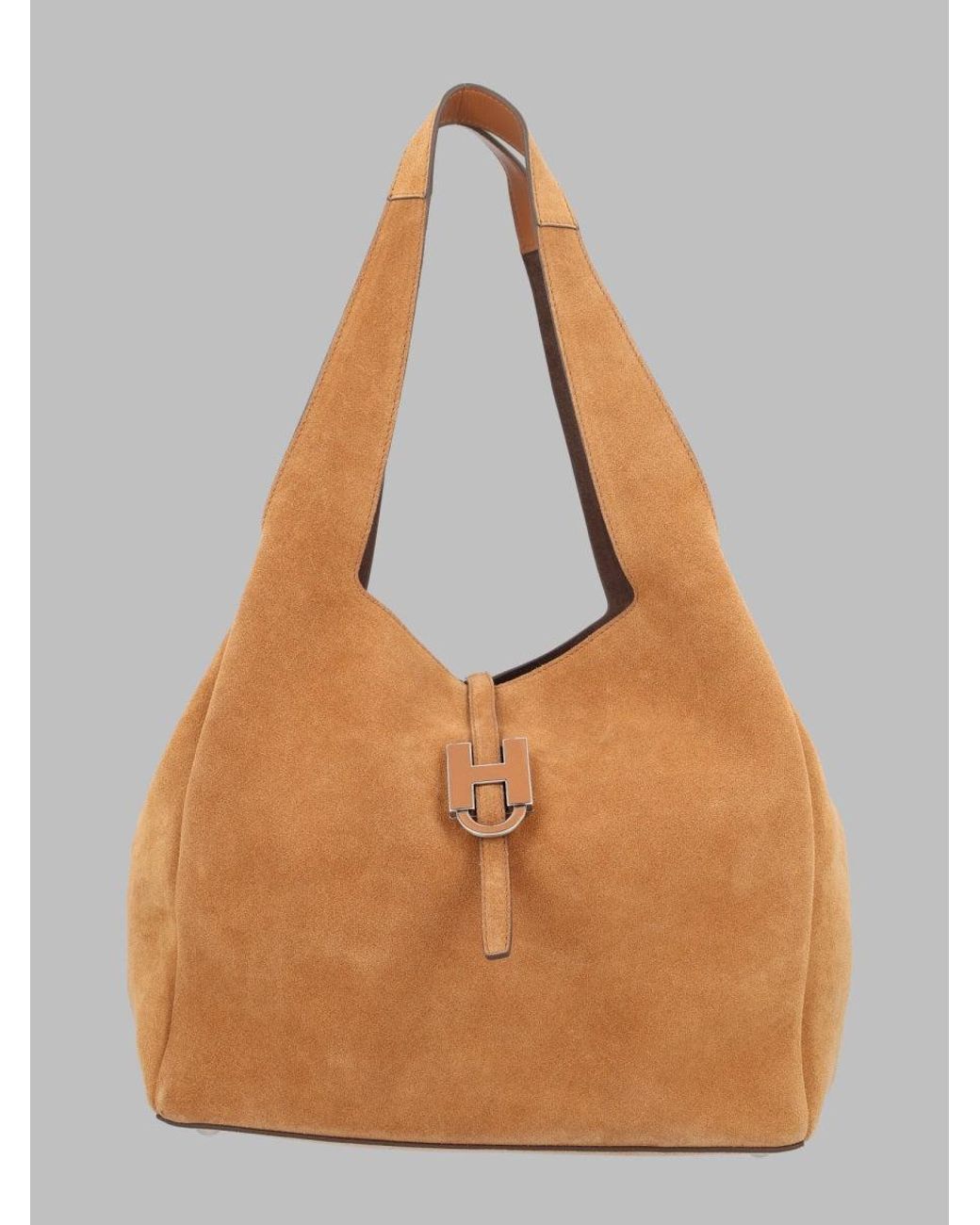 Hogan Brown Trend Shopping Tote Bag, 41 X 28 X 15 Cm, 100% Leather