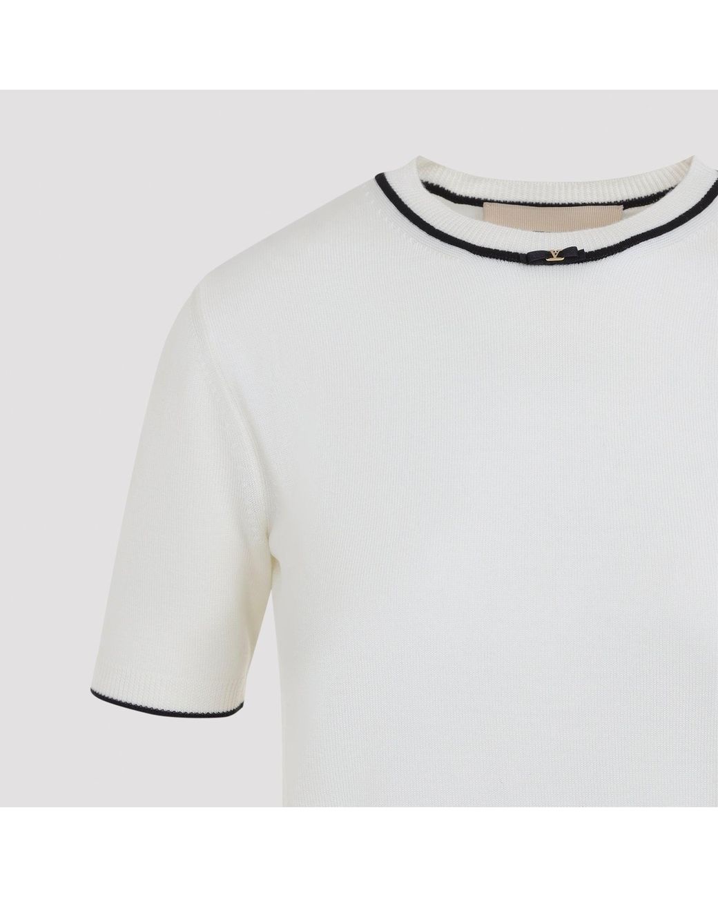 Valentino White Knit Wool T-Shirt