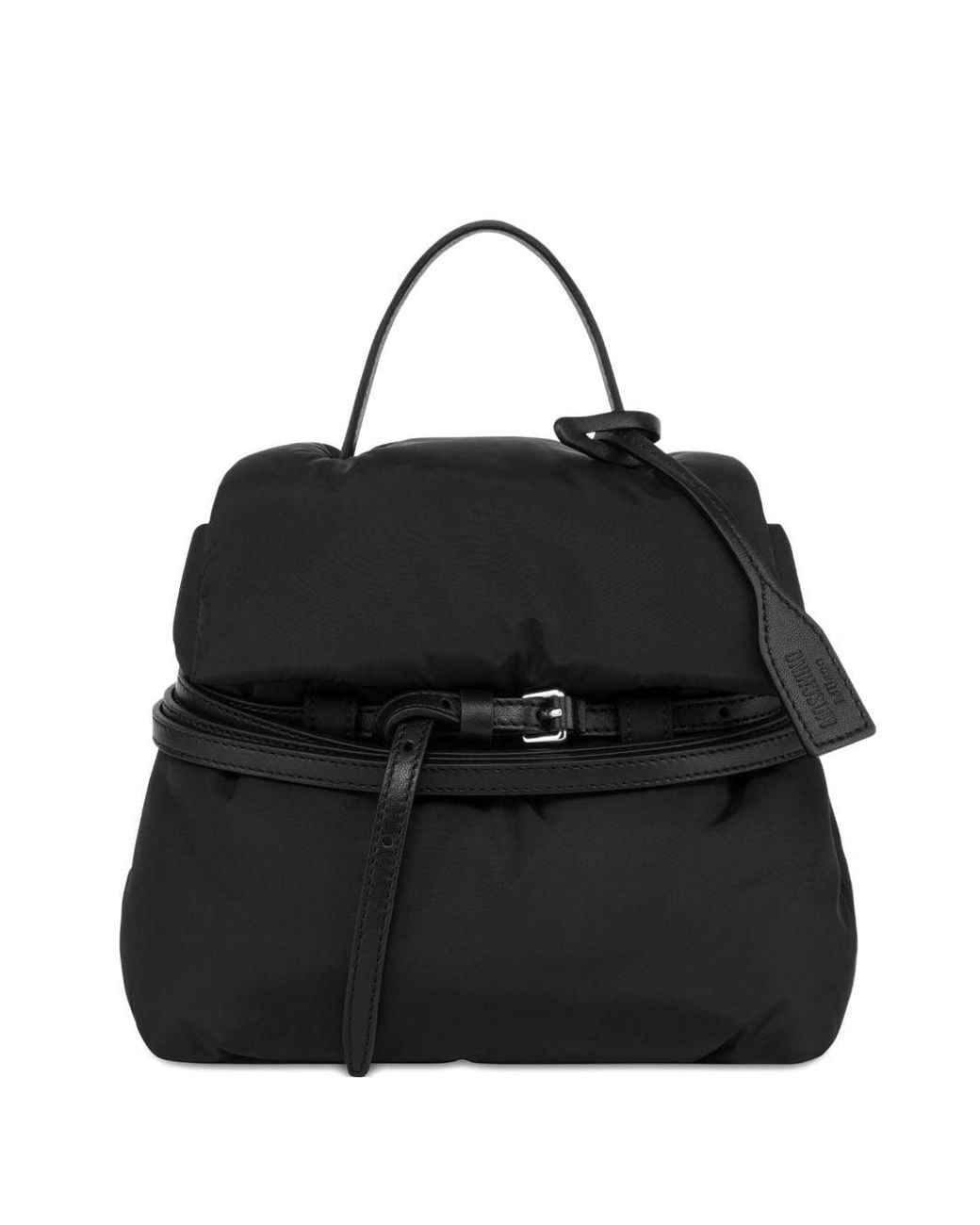 Moschino Black Tie Me Nylon Backpack