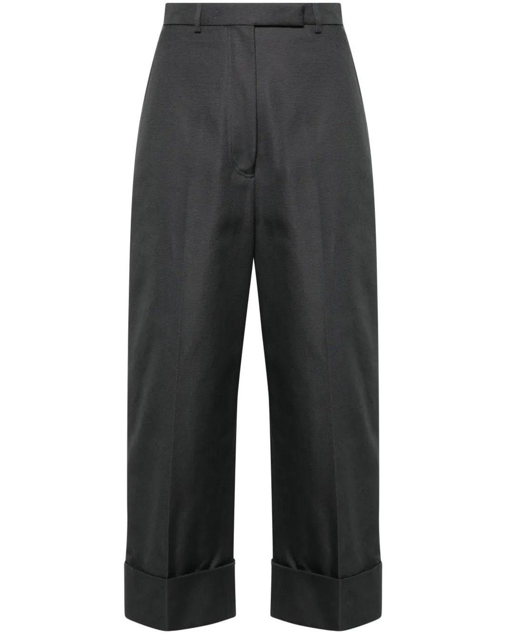 Thom Browne Gray Straight-Leg High-Waisted Pants
