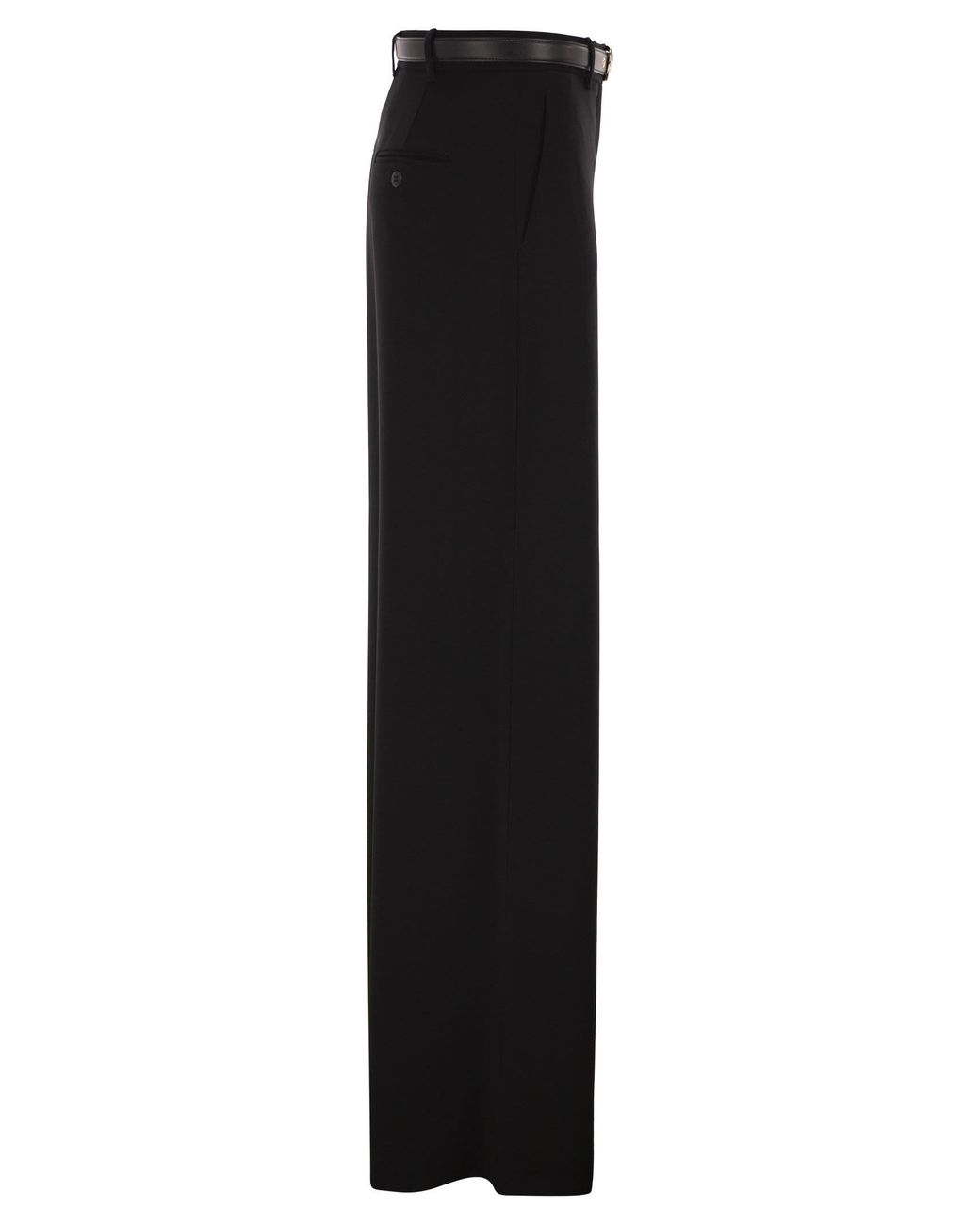 Max Mara Black Maxmara Studio Mstamico – Wide-Leg Palazzo Trousers With Belt
