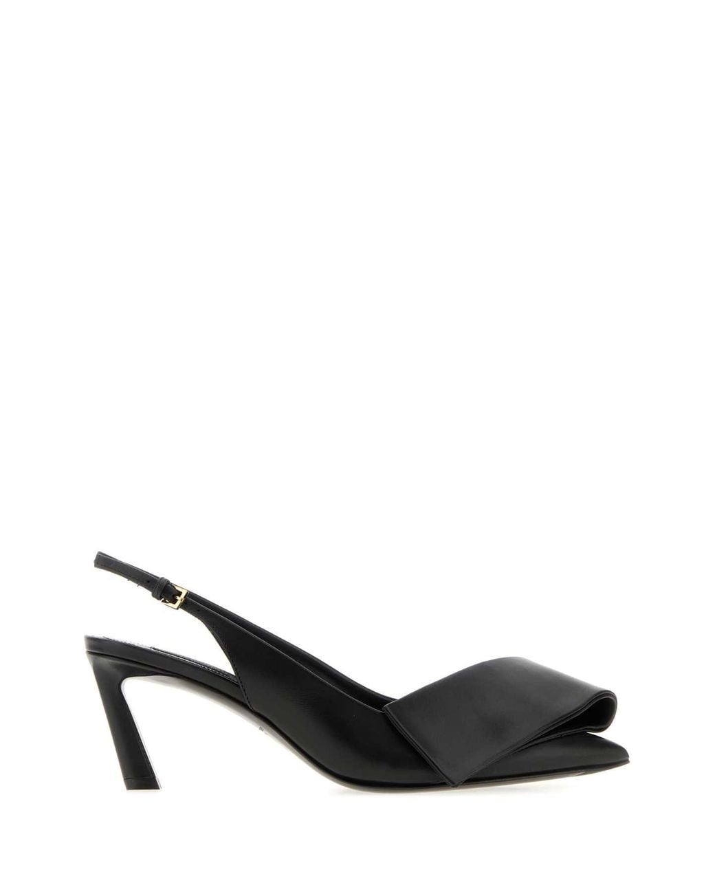 Givenchy Black Leather Twisted Ribbon Pumps